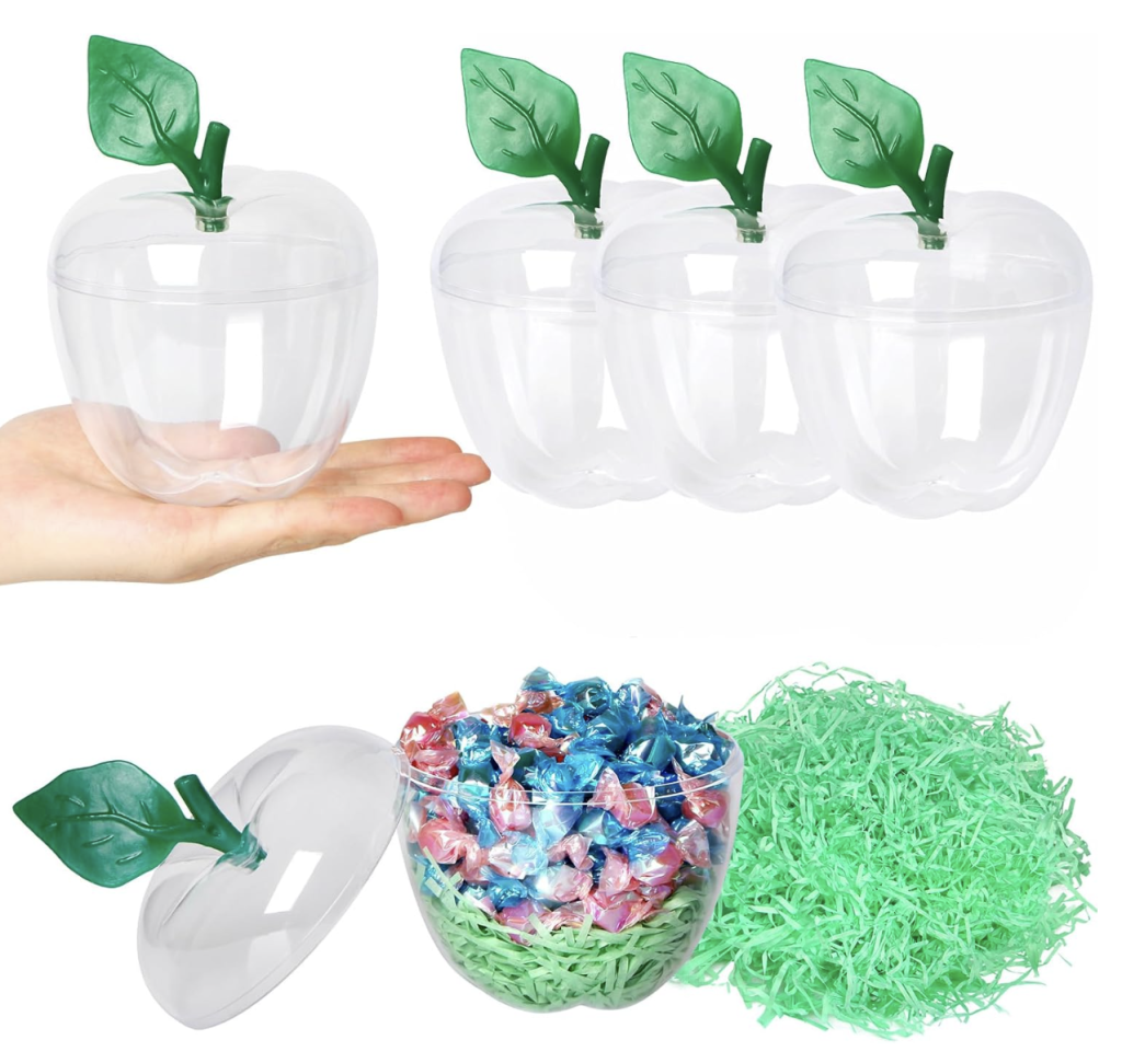 4-pack of clear apple containers!